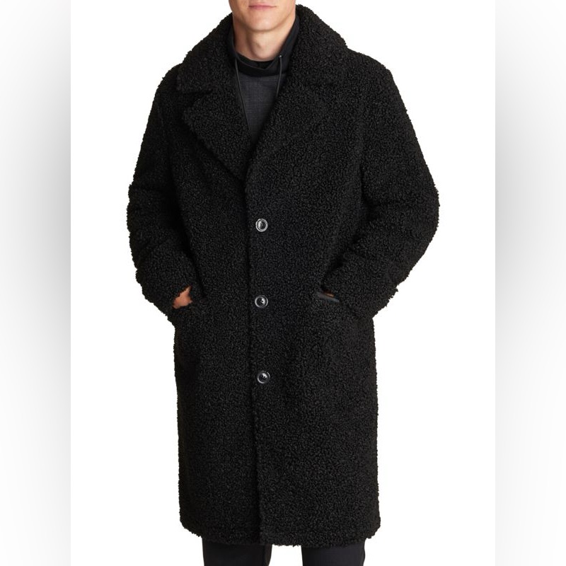 Karl Lagerfeld Paris Faux Shearling Topcoat